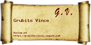 Grubits Vince névjegykártya